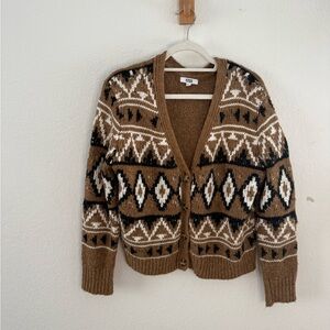 BB Dakota Tan and Black Knit Cardigan